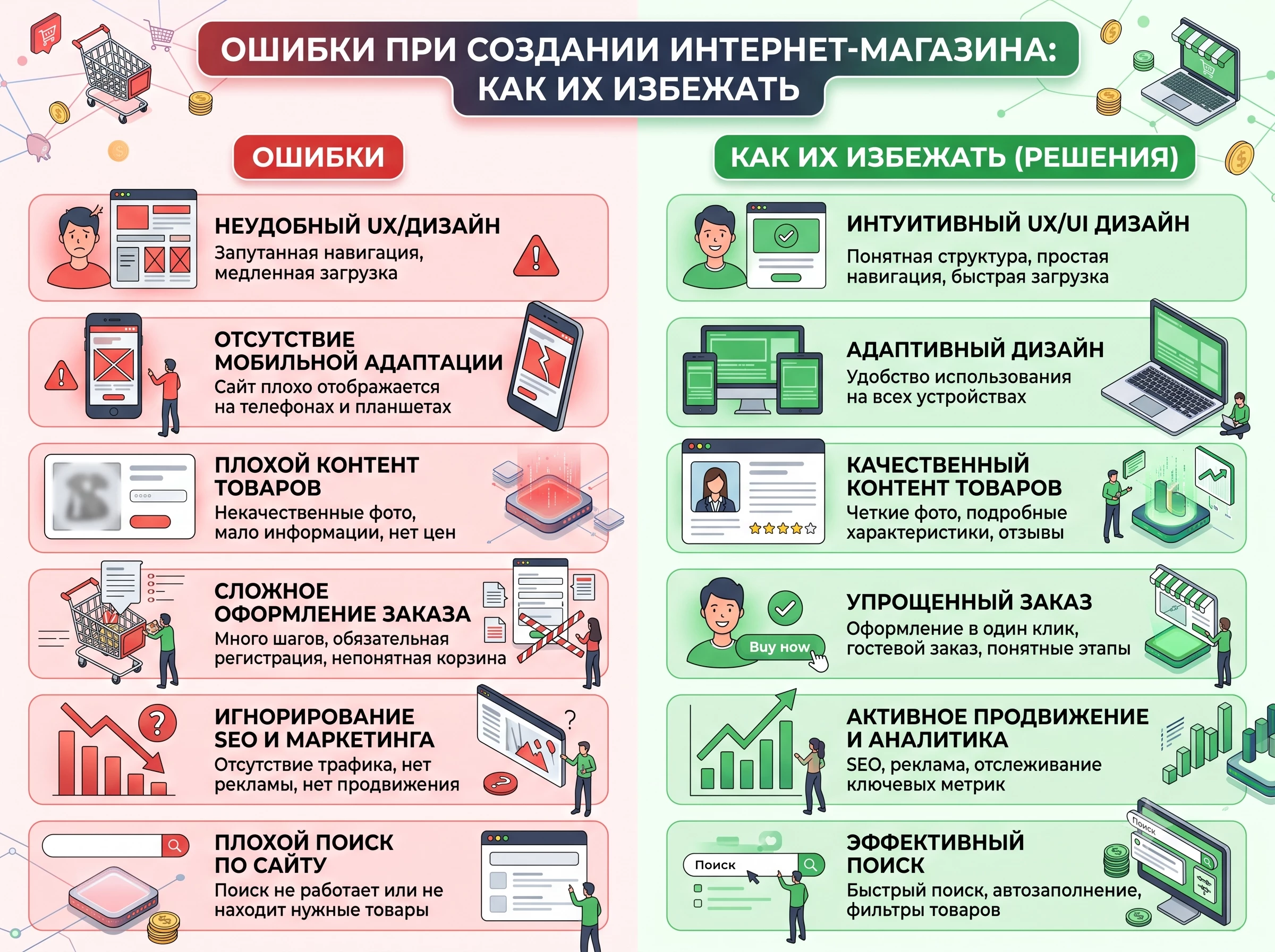 Ошибки при создании интернет-магазина: как их избежать