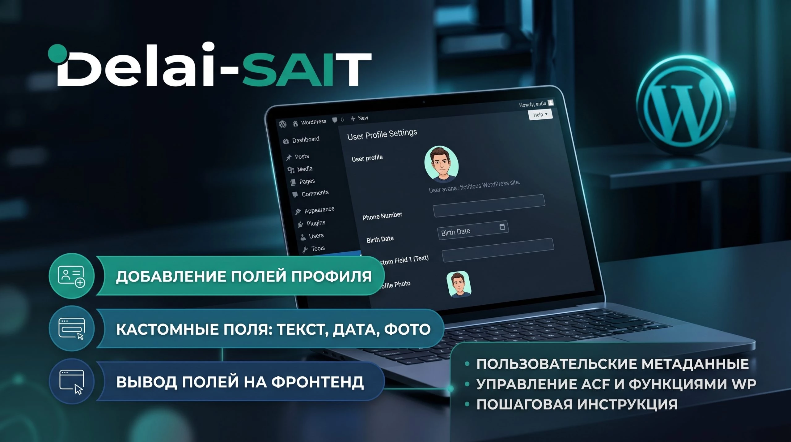 Кастомные поля профиля пользователя в WordPress: добавление и вывод